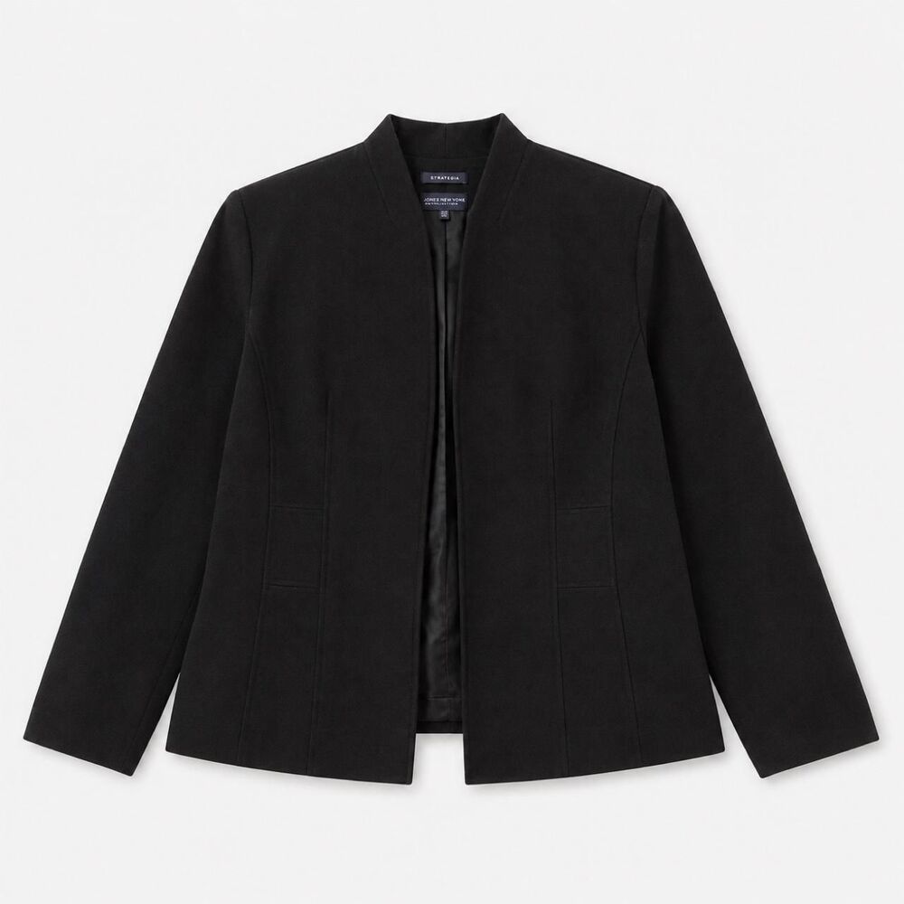 Jones New York Signature Woman black stretch blazer / career jacket.